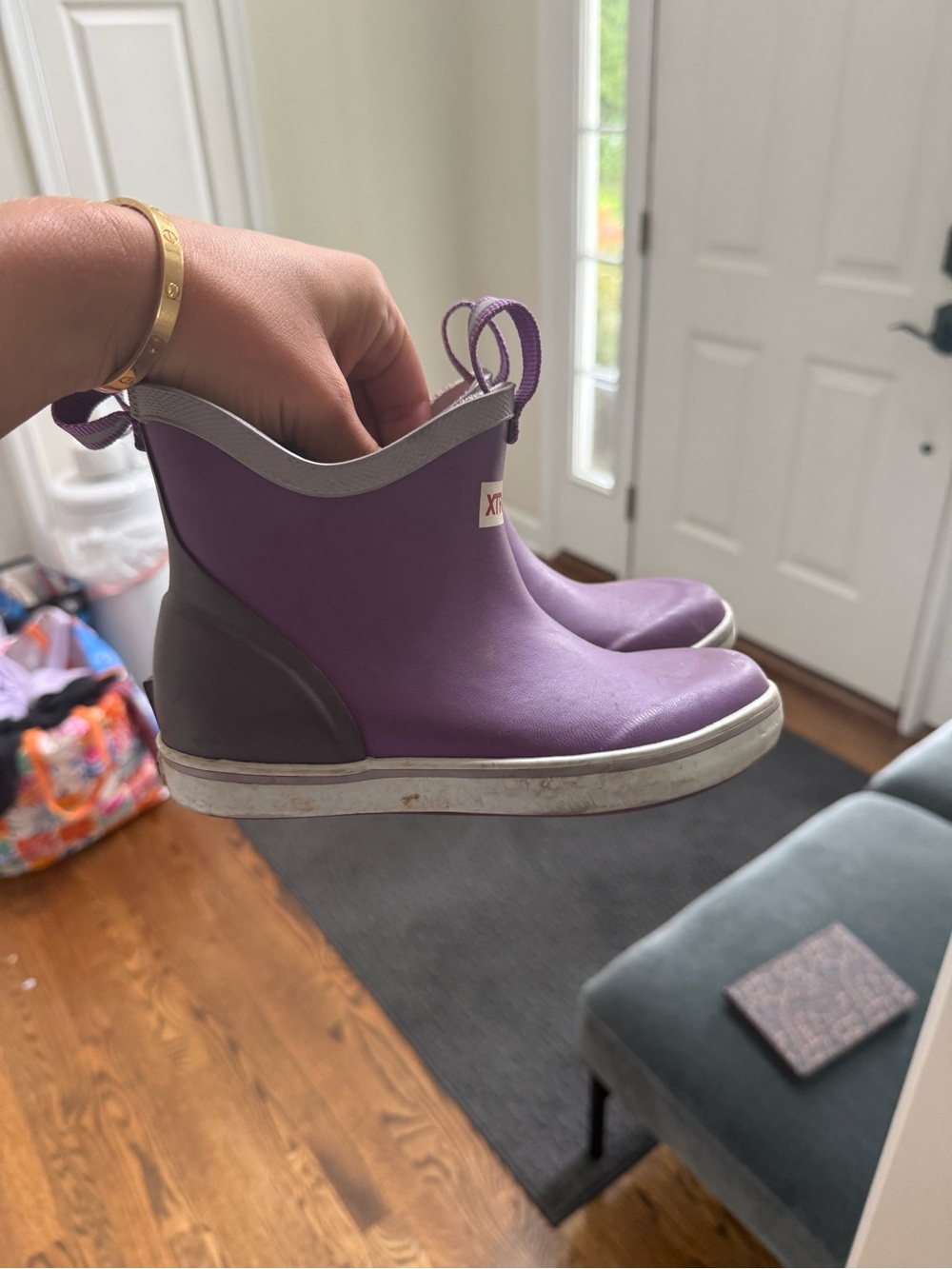 Kids XTRATUF Size 13 Girls Purple Slip-On Rain Boots - Picture 2 of 4